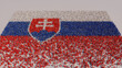 © RocknRoller Studios - Slovak Flag formed from a Crowd of People. Banner of Slovakia on White.