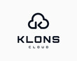 Letter K Cloud Computing Network Technology Storage Database Server Simple Modern Vector Logo Design
