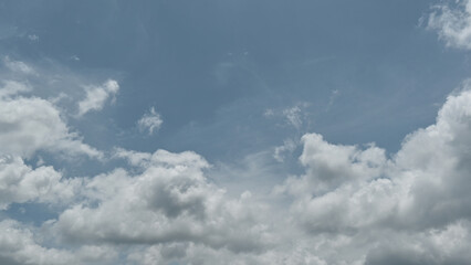 Wall Mural - cloud and blue sky dramatic white clouds on sunny blue sky