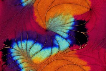 Poster - Fractal art textile design abstract batik tie dye textile pattern Illustration