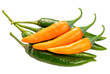 Closeup fresh peppers chili on white, korean Green and Yellow peppers chili on white background PNG File
