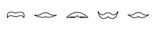 Hipster Mustache Linear Icon Vector Set