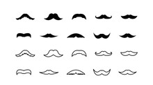 Hipster Mustache Icon Vector Set