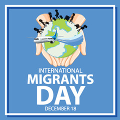 Sticker - International Migrants Day Banner Design