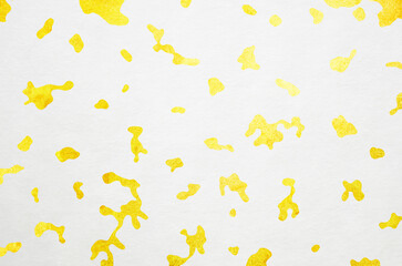 Gold modern patterned Japanese washi paper texture background. Hand drawn organic shape pattern backdrop.