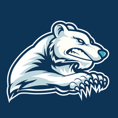 Wall Mural - polar bear angry mascot logo vector illustration concept