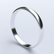 Titanium Men's Ring Isolated On White Background. 3D Rendering