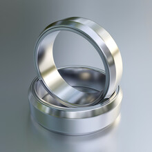 Titanium Men's Ring Isolated On White Background. 3D Rendering