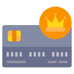 Credit Card VIP flat color icon. Can used for digital product, presentation, UI and many more.