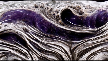 Wall Mural - Violet and silver swirl of marble