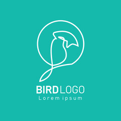 Wall Mural - bird logo name line art icon