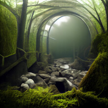 Exotic Tunnel Of Trees In The Forest