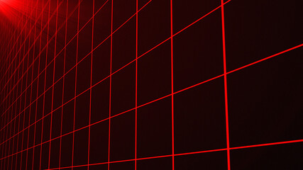 Sticker - red retrowave wall glowing luminance laser abstract technology horizontal line purple light glow, galaxy geometric internet 80s style background