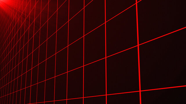 Wall Mural -  - red retrowave wall glowing luminance laser abstract technology horizontal line purple light glow, galaxy geometric internet 80s style background