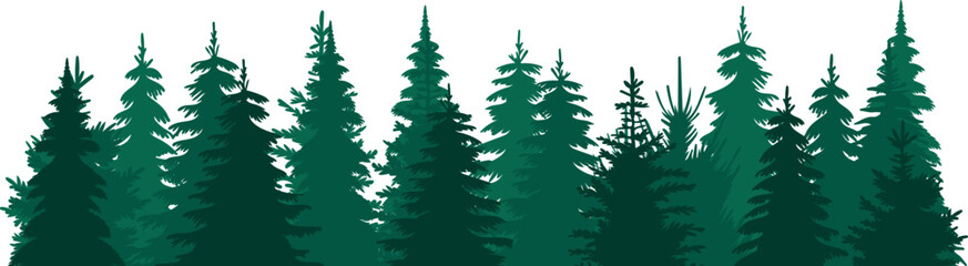 Wall Mural - silhouette green forest design isolated vector