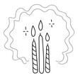 Hand drawn illustration of magical candles.
