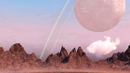 Wall Mural - 3d rendering alien landscape