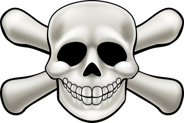 Sticker - Skull and Crossbones Cartoon