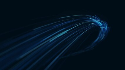 Wall Mural - abstract light fiber strings flowing background/ 4k animation of an abstract slow motion wallpaper t