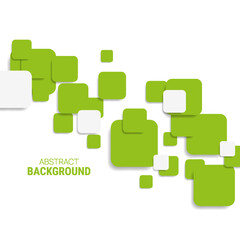 Wall Mural - Vector abstract background with green and white chaotic squares and shadows. Concept for presentations of medicine, pharmacology, technology, brochures.