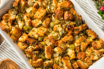 Poster - Homemade Thanksgiving Stuffing Dressing Casserole