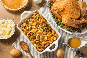 Sticker - Homemade Thanksgiving Stuffing Dressing Casserole