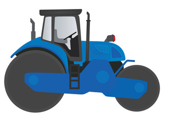 Wall Mural - Blue road roller. vector illustration