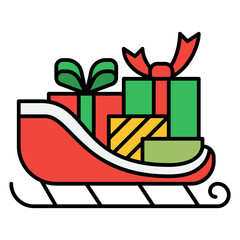 Poster - sleigh line filled icon