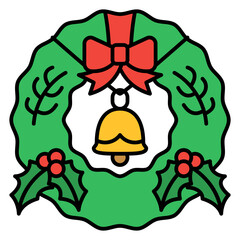 Sticker - wreath line filled icon