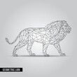 Lion logo set. Lion geometric lines silhouette isolated vector design element illustration set
