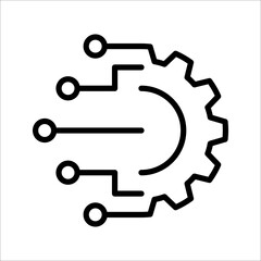 Digital technology gear concept icon. Vector illustration isolated on white background. EPS 10