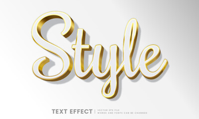 Wall Mural - Editable elegant 3d gold text effect. Fancy font style perfect for logotype, title or heading text.
