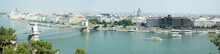 Budapest And Danube River With Chain Bridge Panorama
