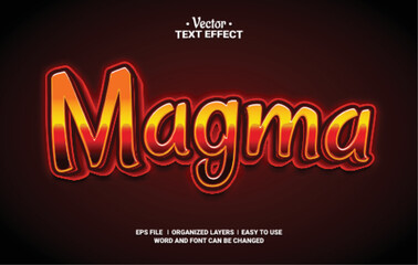 Wall Mural - Magma Editable Vector Text Effect.