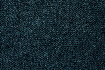 Wall Mural - Knitted blue pattern closeup, detailed yarn background.