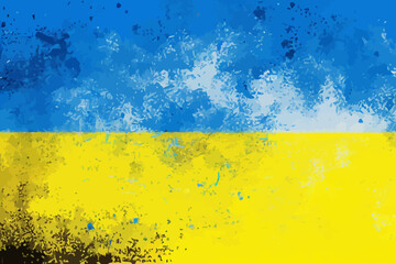 Wall Mural - Abstract Ukraine flag colours Blue and yellow brush