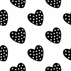 Wall Mural - seamless pattern of black hearts