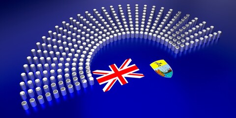 Saint Barthelemy flag - voting, parliamentary election concept - 3D illustration