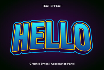 Wall Mural - hello text effect with graphic style and editable