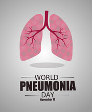 World Pneumonia Day November 12 Vector Illustration, Suitable For Web Banner, Poster Or Card Campaign