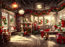 It Is A Winter Wonderland In The Christmas Toy Factory. The Elves Are Busy At Work, Making Toys For All The Good Girls And Boys. Santa Is Overseeing Everything, Making Sure That Each Toy Is Perfect. T