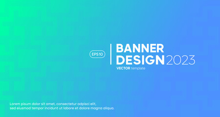 Wall Mural - abstract blue modern banner design template with geometric shapes for business and presentation. vec