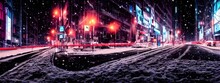 The Snow Is Falling Gently On The City Street And The Evening Lights Are Shining. The Pavements Are Cold And Empty, But There Is A Feeling Of Magic In The Air.