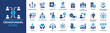 Crowdfunding investment icon set. Donation and charity icons. Business startup symbol vector illustration. Solid icon collection.