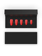 Blank false nail packaging box template, 3d render illustration.