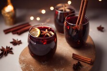 Mulled Wine Christmas Realistic Ullustration