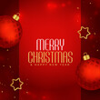 nice merry christmas winter holiday background with bauble design