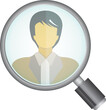 © bigpa - magnifier glass and person for recruiting concept