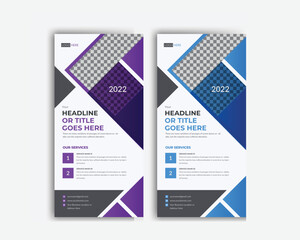 Wall Mural - Professional Modern and creative corporate Rack Card Design, DL Flyer Templates for Commercial and Multipurpose Use, business roll-up banner design template