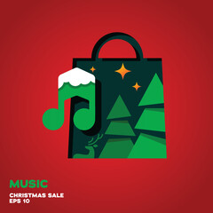 Wall Mural - Music Christmas Sale